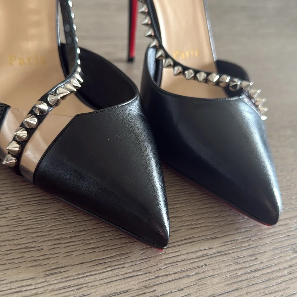 Christian Louboutin Spike Cross 100 Black Pump - Picture 4 of 13